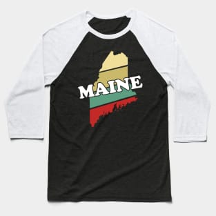 Maine State Vintage Retro Souvenir Gift graphic Baseball T-Shirt